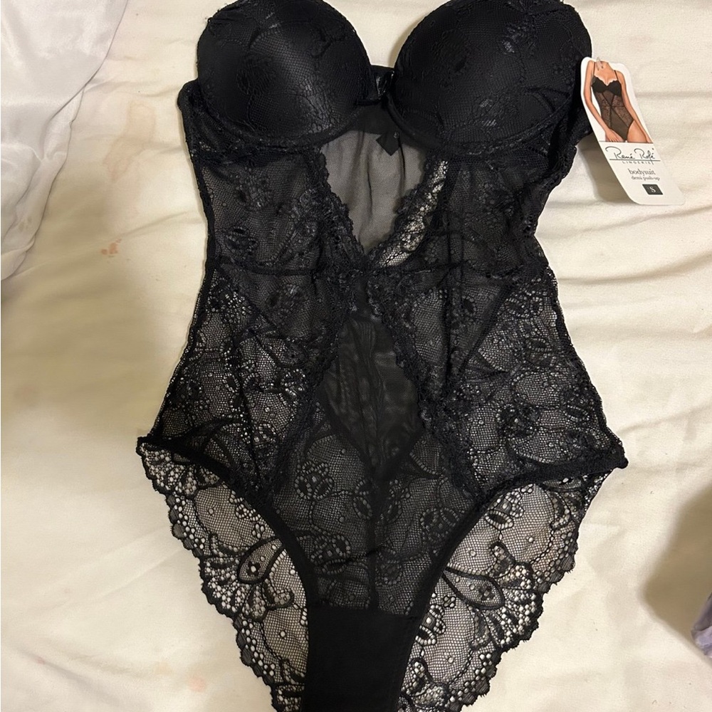 Rene Rofe Black Lace Bodysuit
